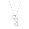 Thumbnail Image 1 of 1/6 CT. T.W. Diamond Linear Hearts Trio Pendant in Sterling Silver