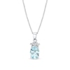 Thumbnail Image 1 of Oval Aquamarine and 1/15 CT. T.W. Baguette Diamond Pendant in 14K White Gold