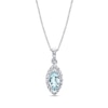 Thumbnail Image 0 of Marquise-Cut Aquamarine and 1/5 CT. T.W. Diamond Frame Pendant in 14K White Gold