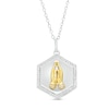 Thumbnail Image 1 of 1/5 CT. T.W. Diamond Praying Hands Hexagon Pendant in Sterling Silver and 10K Gold