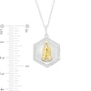 Thumbnail Image 3 of 1/5 CT. T.W. Diamond Praying Hands Hexagon Pendant in Sterling Silver and 10K Gold