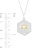 Thumbnail Image 2 of 1/4 CT. T.W. Diamond Star of David Hexagon Pendant in Sterling Silver and 10K Gold
