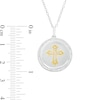 Thumbnail Image 2 of 1/4 CT. T.W. Diamond Gothic-Style Cross Circle Pendant in Sterling Silver and 10K Gold