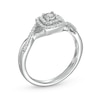 Thumbnail Image 3 of 1/5 CT. T.W. Diamond Cushion Double Frame Twist Shank Ring in Sterling Silver