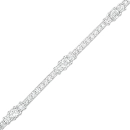 3 CT. T.W. Certified Lab-Created Diamond Alternating Trio Bracelet in 14K White Gold (F/SI2) - 7.0&quot;