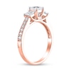 Thumbnail Image 2 of 1-1/5 CT. T.W. Princess-Cut Diamond Three Stone Vintage-Style Engagement Ring in 14K Rose Gold (I/I2)