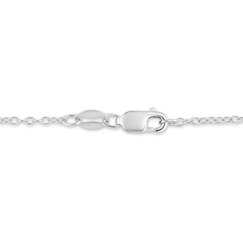 1/20 CT. T.W. Black Diamond and Beaded Sideways Infinity Necklace in Sterling Silver