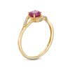 Thumbnail Image 2 of 5.0mm Ruby and 1/20 CT. T.W. Diamond Bypass Ring in 10K Gold