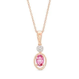 EFFY Collection EFFY® Pink Opal (10-9/10 ct. t.w.) & Diamond (1/5 ct. t.w.)  Heart 18 Pendant Necklace in 14k Rose Gold - Macy's