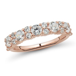 1-1/3 CT. T.W. Diamond Alternating Duos Band in 14K Rose Gold