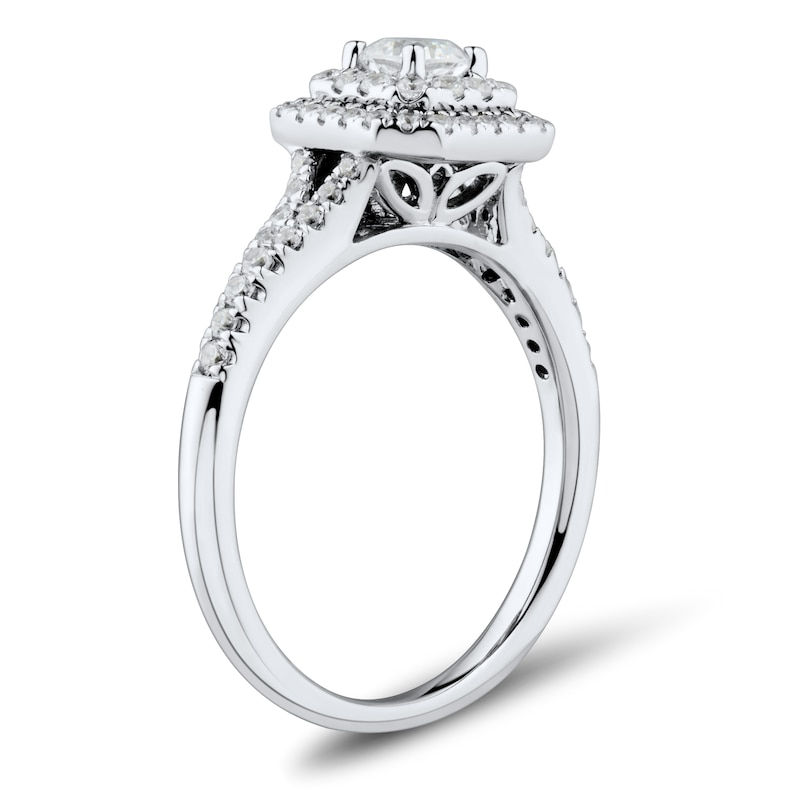 Main Image 2 of 5/8 CT. T.W. Princess-Cut Diamond Double Frame Engagement Ring in 14K White Gold