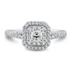 Thumbnail Image 3 of 5/8 CT. T.W. Princess-Cut Diamond Double Frame Engagement Ring in 14K White Gold