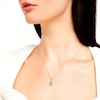 Thumbnail Image 2 of Oval Emerald and Diamond Accent Ribbon Bail Pendant in Sterling Silver and 10K Gold