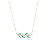 Thumbnail Image 0 of Marquise Lab-Created Emerald and Diamond Accent Vine Necklace in 10K Gold
