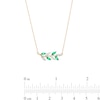 Thumbnail Image 2 of Marquise Lab-Created Emerald and Diamond Accent Vine Necklace in 10K Gold