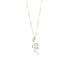 Thumbnail Image 1 of Pear-Shaped Peridot and Diamond Accent Snake Pendant in 10K Gold