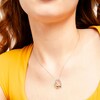 Thumbnail Image 2 of White Lab-Created Sapphire Interlocking Tilted Hearts Pendant in Sterling Silver and 18K Gold Plate