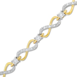 1/4 CT. T.W. Diamond Sideways Infinity Station Line Bracelet in 10K Gold - 7.5&quot;