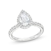 Thumbnail Image 1 of 2 CT. T.W. Certified Pear-Shaped Lab-Created Diamond Frame Engagement Ring in 14K White Gold (F/VS2)