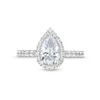 Thumbnail Image 4 of 2 CT. T.W. Certified Pear-Shaped Lab-Created Diamond Frame Engagement Ring in 14K White Gold (F/VS2)