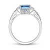 Thumbnail Image 3 of Cushion-Cut Blue and White Topaz Collar Twist Shank Ring in Sterling Silver