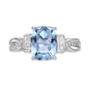 Thumbnail Image 4 of Cushion-Cut Blue and White Topaz Collar Twist Shank Ring in Sterling Silver