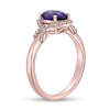 Thumbnail Image 2 of Oval Amethyst and White Topaz Infinity Ribbon Frame Ring in Sterling Silver with 18K Rose Gold Plate