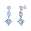 Thumbnail Image 1 of Multi-Shaped Sky Blue Topaz Triple Drop Earrings in Sterling Silver