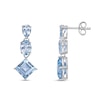 Thumbnail Image 2 of Multi-Shaped Sky Blue Topaz Triple Drop Earrings in Sterling Silver