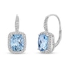 Thumbnail Image 1 of Cushion-Shaped Sky Blue and White Topaz Frame with Rope-Textured Drop Earrings in Sterling Silver