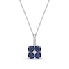 Thumbnail Image 1 of 4.0mm Blue and White Lab-Created Sapphire Quartet Drop Pendant in Sterling Silver