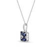 Thumbnail Image 2 of 4.0mm Blue and White Lab-Created Sapphire Quartet Drop Pendant in Sterling Silver