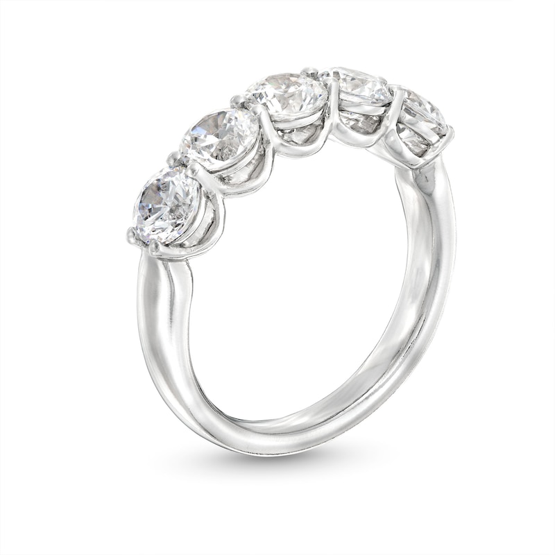 Main Image 3 of 2 CT. T.W. Certified Lab-Created Diamond Five Stone Wedding Band in 14K White Gold (F/VS2)