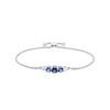 Thumbnail Image 1 of Blue Lab-Created Sapphire and White Lab-Created Sapphire Bolo Bracelet in Sterling Silver - 9.5&quot;