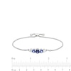 Thumbnail Image 3 of Blue Lab-Created Sapphire and White Lab-Created Sapphire Bolo Bracelet in Sterling Silver - 9.5&quot;