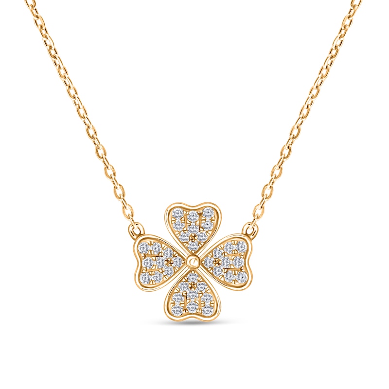 4 Leaf Clover Pendant With Diamonds In 10kt Rose Gold