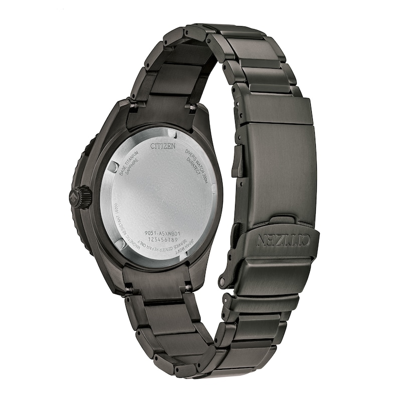 Main Image 2 of Men's Citizen Promaster Dive Super Titanium™ Black PVD Automatic Watch with Grey Dial (Model: NB6025-59H)