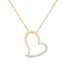 1/8 CT. T.W. Diamond Tilted Abstract Heart Pendant In 10K Gold