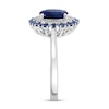 Thumbnail Image 2 of EFFY™ Collection Oval Blue Sapphire and 1/15 CT. T.W. Diamond Double Frame Ring in 14K White Gold