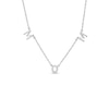 Thumbnail Image 0 of 1/20 CT. T.W. Diamond "MOM" Letter Station Necklace in Sterling Silver