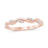 Thumbnail Image 1 of 1/8 CT. T.W. Marquise Multi-Diamond Slanted Wavy Stackable Band in 10K Rose Gold