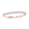 Thumbnail Image 1 of 1/15 CT. T.W. Baguette and Round Diamond Slanted Stackable Band in 10K Rose Gold