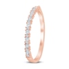 Thumbnail Image 2 of 1/15 CT. T.W. Baguette and Round Diamond Slanted Stackable Band in 10K Rose Gold