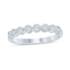 Thumbnail Image 1 of 1/4 CT. T.W. Diamond Bead Frame Vintage-Style Stackable Band in 10K White Gold