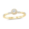 Thumbnail Image 1 of 1/4 CT. T.W. Diamond Frame and Bead Trio Station Promise Ring in 10K Gold