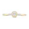 Thumbnail Image 4 of 1/4 CT. T.W. Diamond Frame and Bead Trio Station Promise Ring in 10K Gold