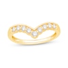 Thumbnail Image 0 of 1/3 CT. T.W. Diamond Scallop Vintage-Style Chevron Anniversary Band in 14K Gold