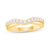 Thumbnail Image 1 of 3/8 CT. T.W. Diamond Ribbon Overlay Double Row Contour Anniversary Band in 14K Gold