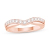 Thumbnail Image 1 of 3/8 CT. T.W. Diamond Ribbon Overlay Double Row Contour Anniversary Band in 14K Rose Gold