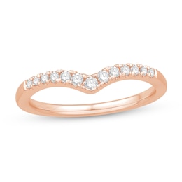 1/5 CT. T.W. Diamond Chevron Anniversary Band in 10K Rose Gold